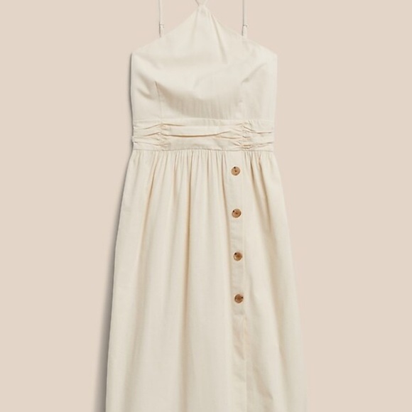 Banana Republic halter midi Cream Dress size 8 - Picture 2 of 8